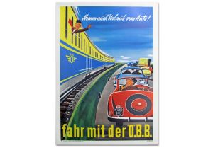 ÖBB Retro Canvas "Take a holiday from your car too!">